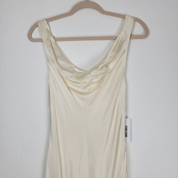 NWT Reformation Annabelle Maxi Silk Dress Fior Di Latte Cowl Scooped Neck 6 - Picture 5 of 12